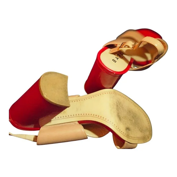 BARCA Heels Size Unknown Red and Beige - Picture 9 of 15
